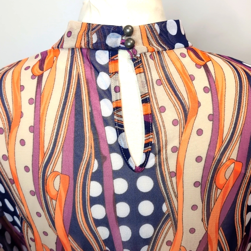 Libian Sheer Multicolor Ruched Bodysuit - Picture 5 of 9